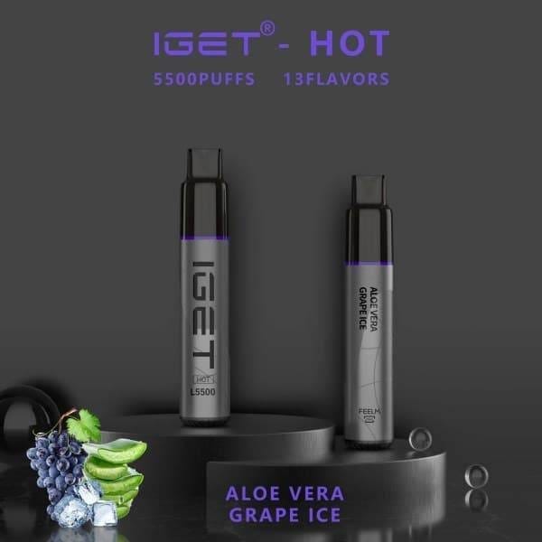 IGET HOT 5500 Puffs Aloe Vera Grape Ice - Image 2