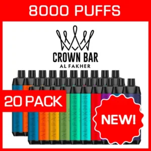 ALFAKHER CROWN BAR – 8000 PUFFS – 20 PACK